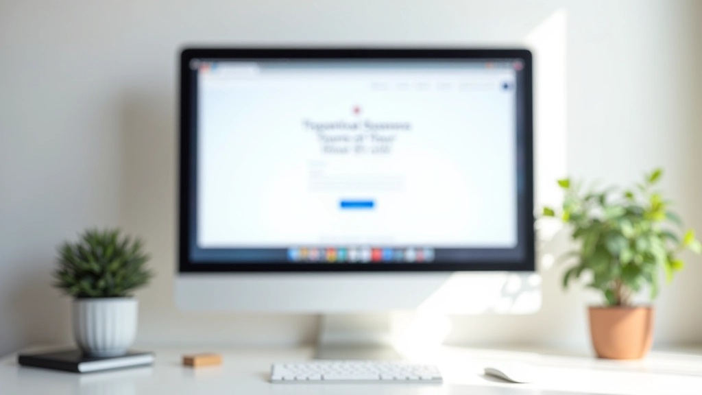 Schermo di computer che mostra una landing page con elementi di design chiaramente organizzati in ordine di importanza