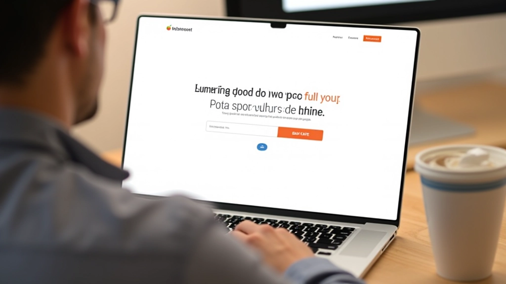 Schermata di una landing page minimalista italiana con hero section ampia, spazi generosi, titolo chiaro, e CTA ben posizionato nel flusso visivo